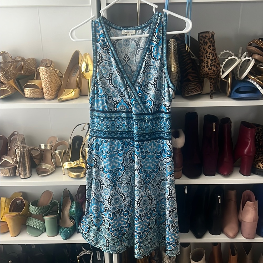 Max Studio Blue Paisley Dress